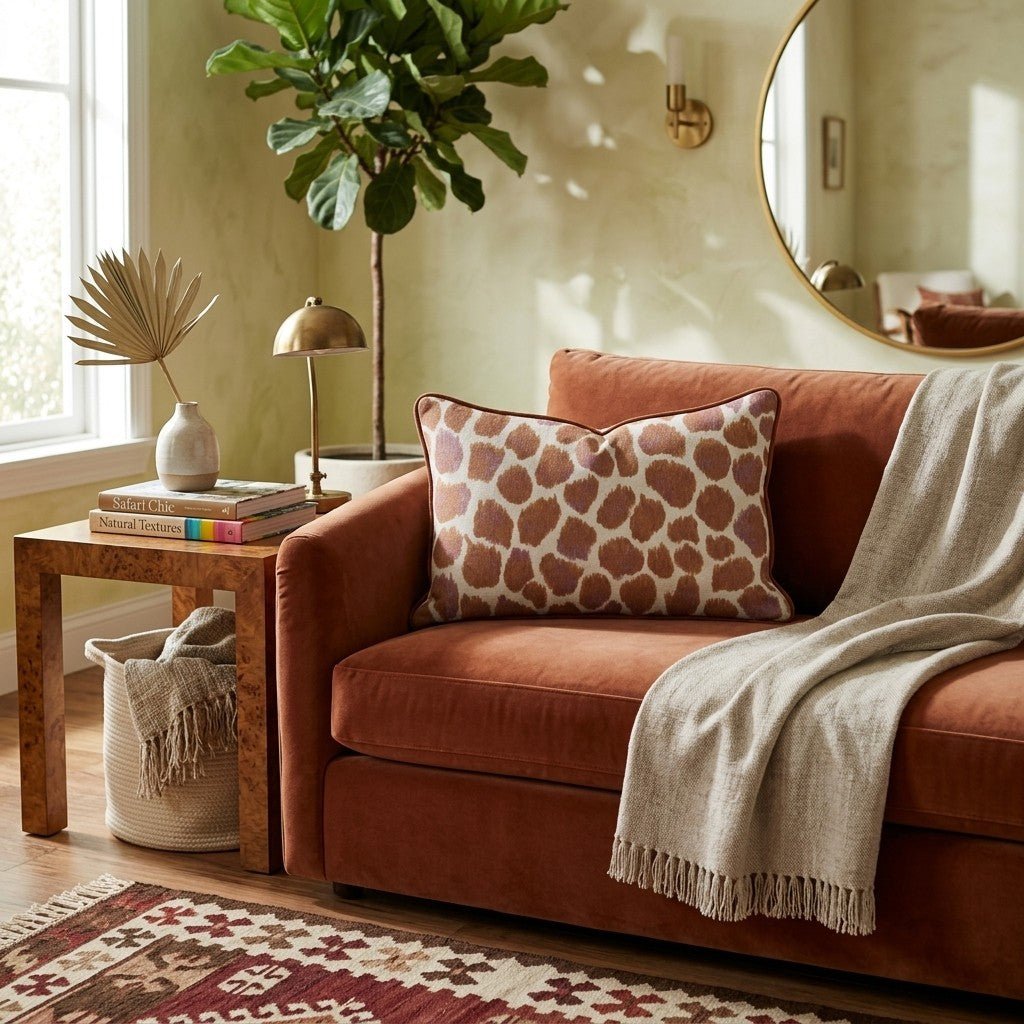 Cozy Animal Print Throw Pillow - Hillcroft Home