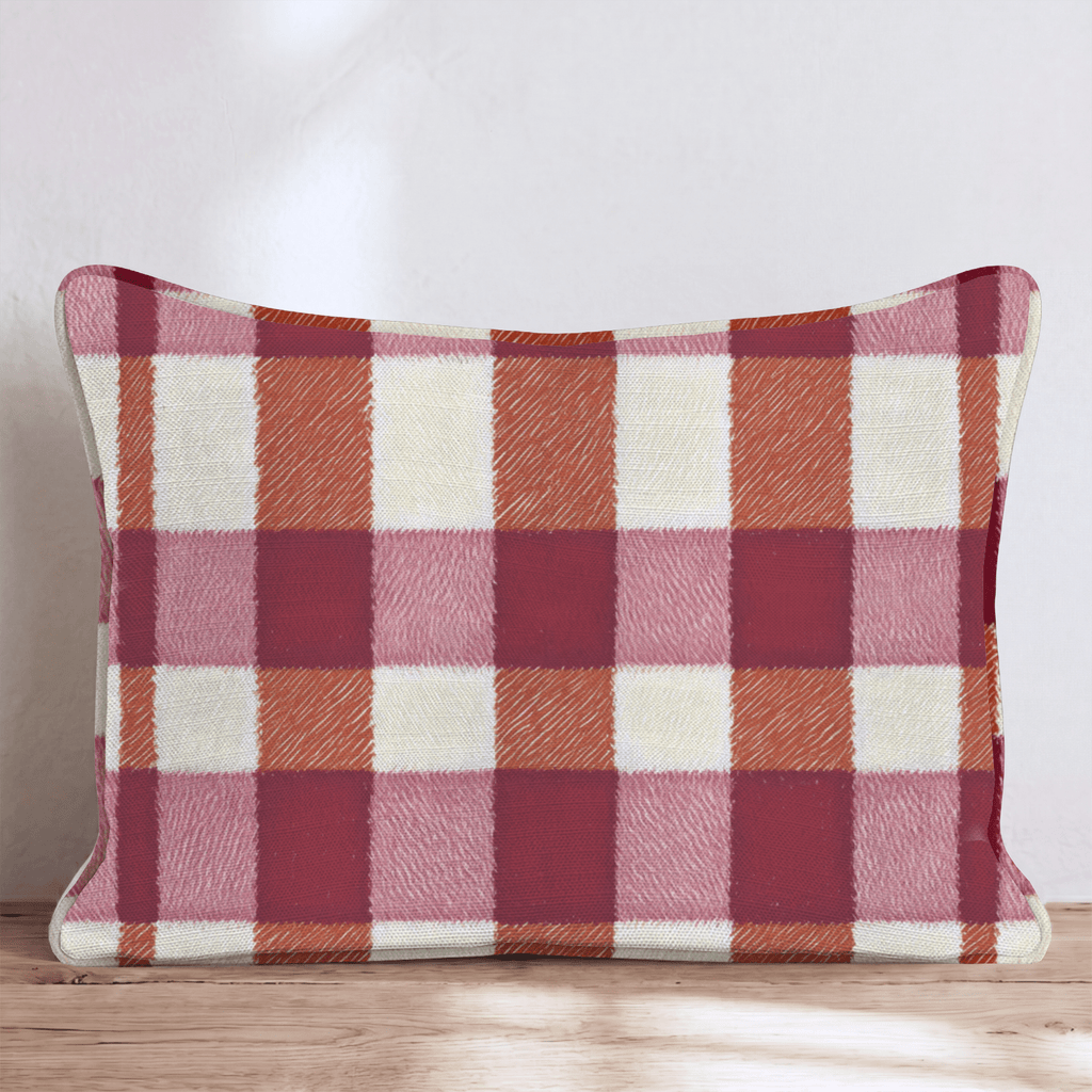 Cozy Gingham Throw Pillow - Hillcroft Home