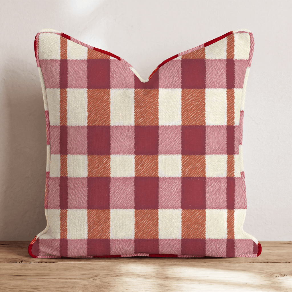 Cozy Gingham Throw Pillow - Hillcroft Home
