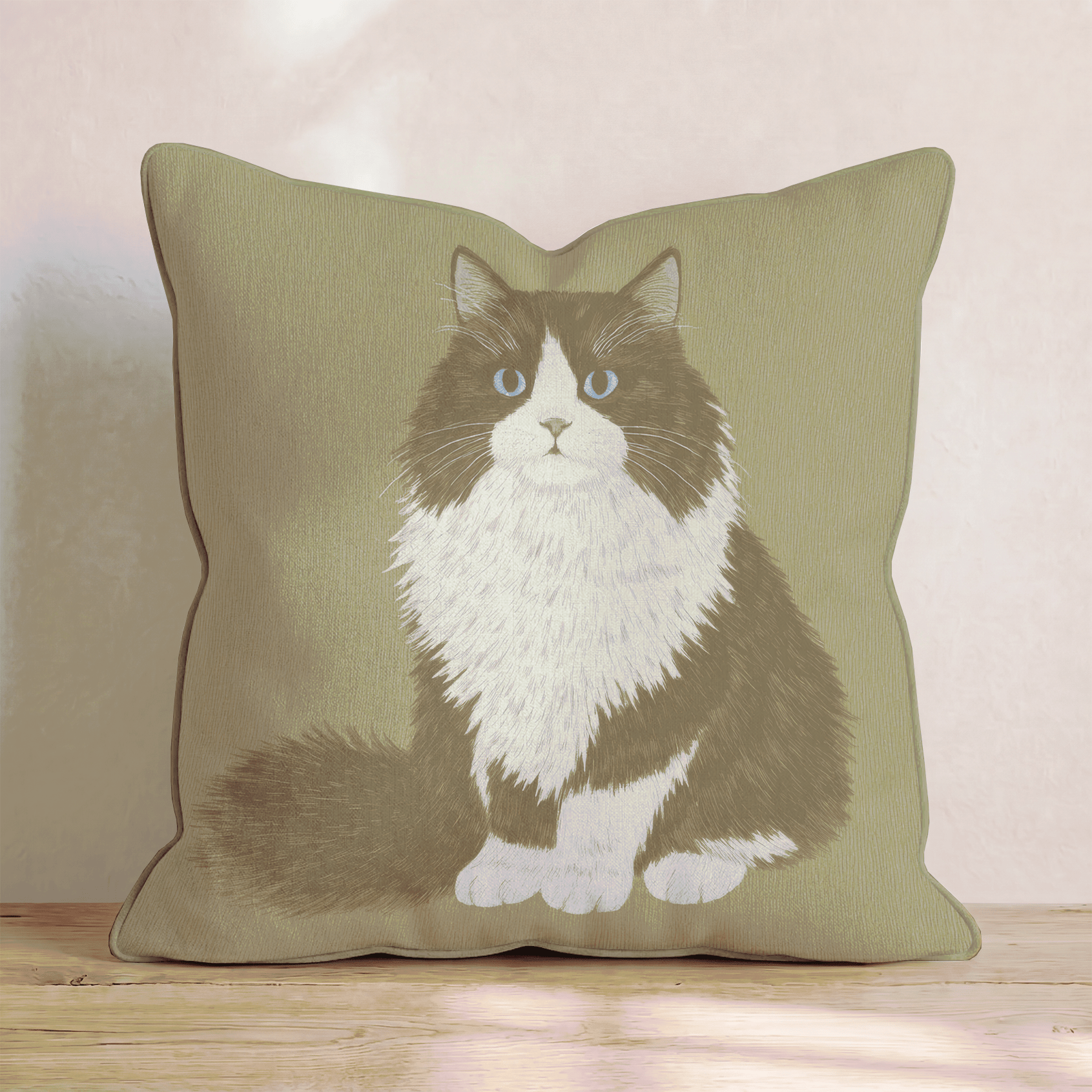 Cozy Kitten Throw Pillow - Hillcroft Home