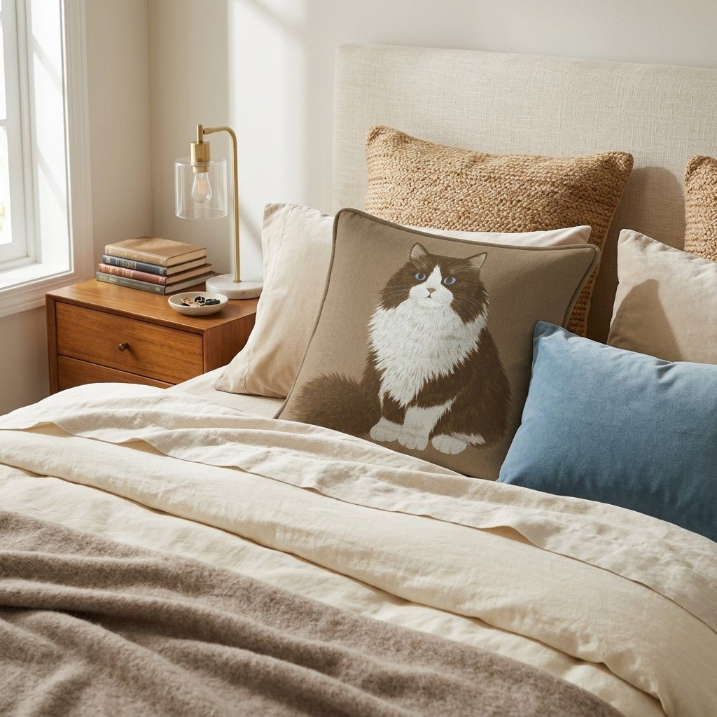 Cozy Kitten Throw Pillow - Hillcroft Home