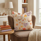 Cozy Latte & Leaves Throw Pillow - Hillcroft Home