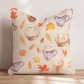Cozy Latte & Leaves Throw Pillow - Hillcroft Home