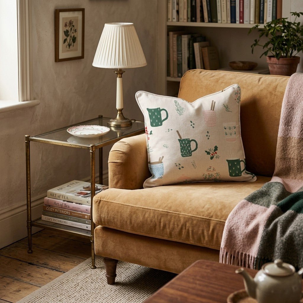Cozy Mug Scatter Blush Throw Pillow - Hillcroft Home