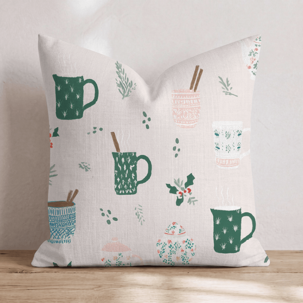 Cozy Mug Scatter Blush Throw Pillow - Hillcroft Home
