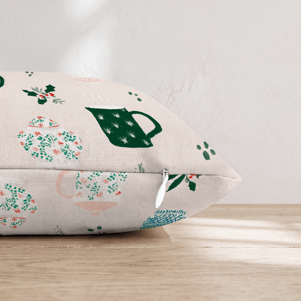 Cozy Mug Scatter Blush Throw Pillow - Hillcroft Home