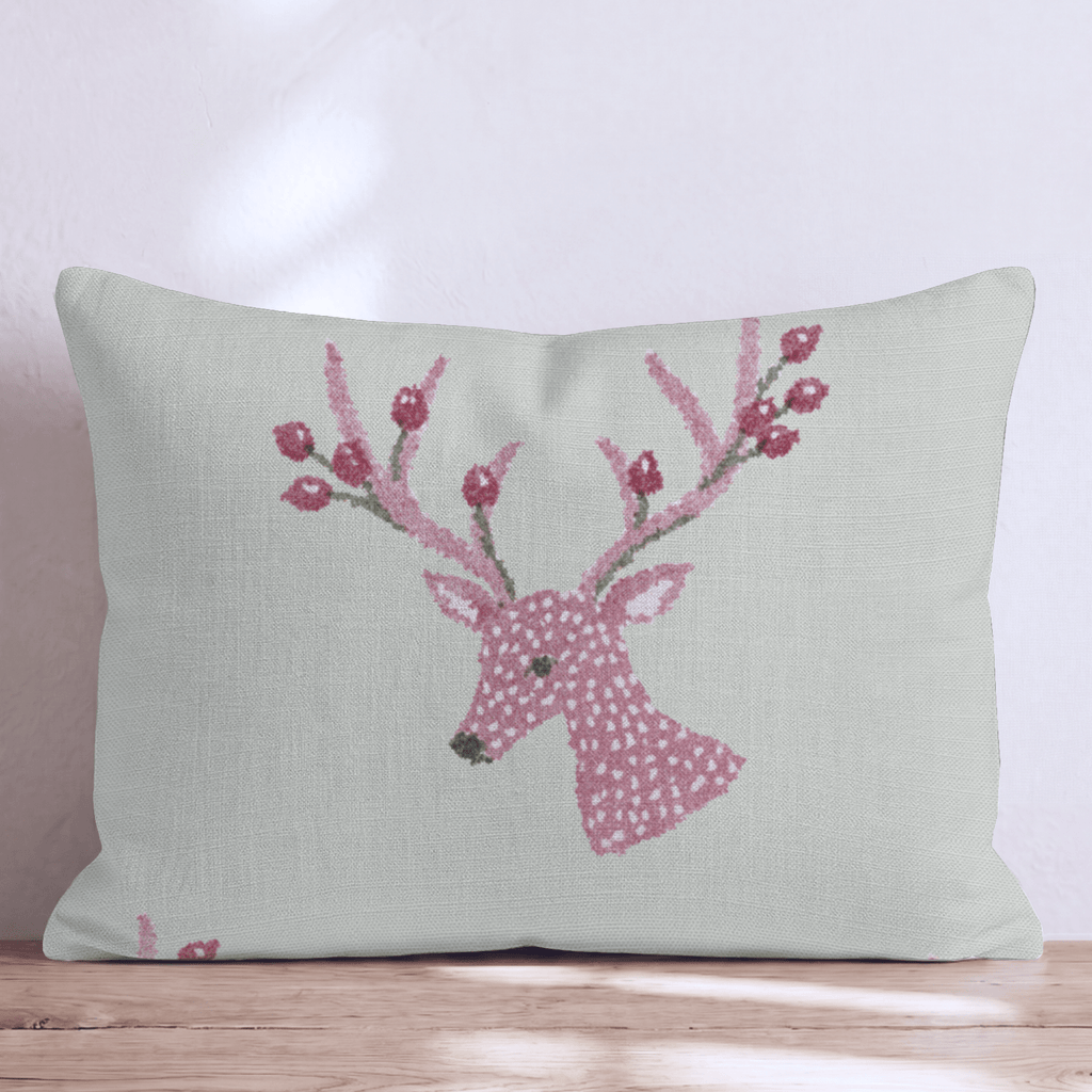Cranberry Antlers Throw Pillow - Hillcroft Home