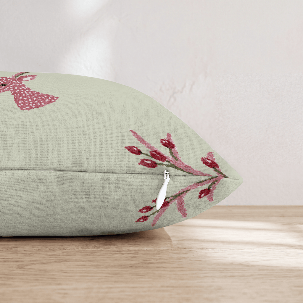 Cranberry Antlers Throw Pillow - Hillcroft Home