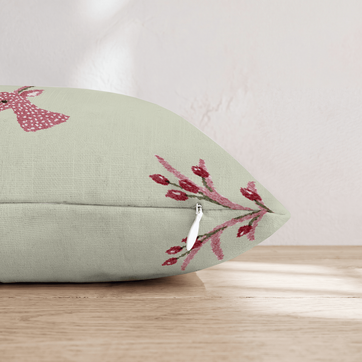 Cranberry Antlers Throw Pillow - Hillcroft Home