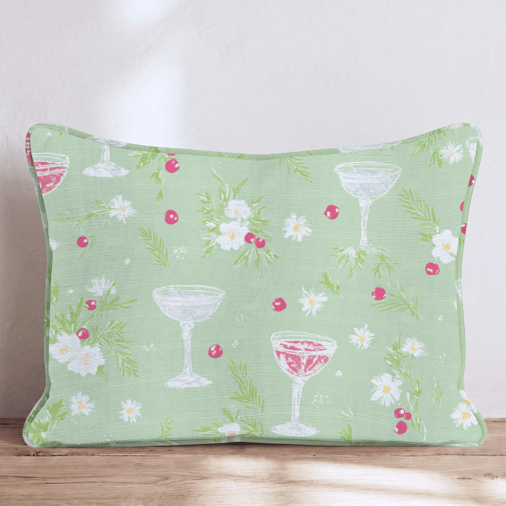 Cranberry Coupe Sage Throw Pillow - Hillcroft Home