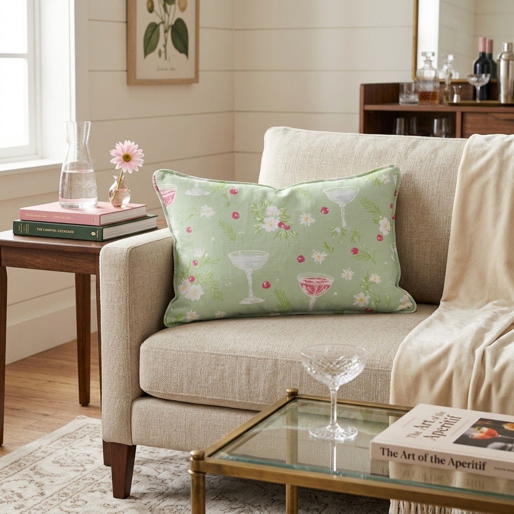 Cranberry Coupe Sage Throw Pillow - Hillcroft Home