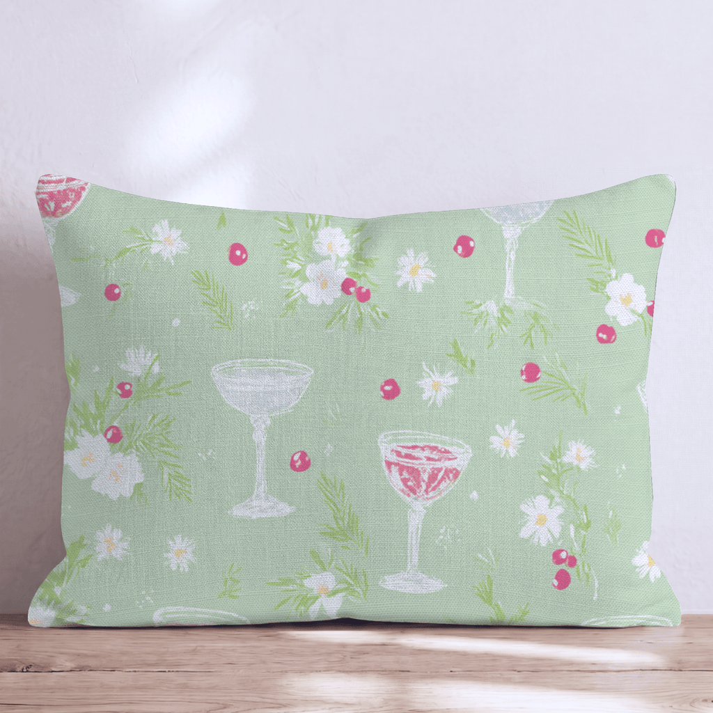 Cranberry Coupe Sage Throw Pillow - Hillcroft Home
