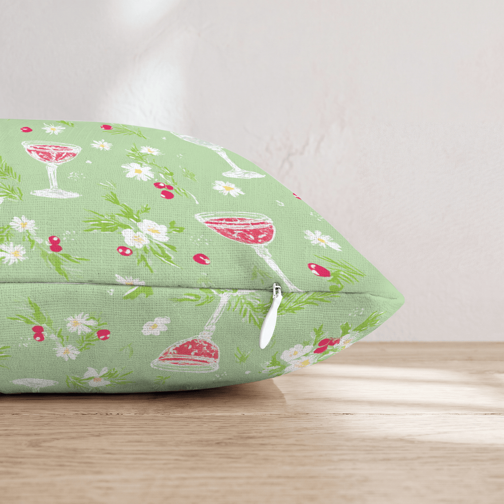 Cranberry Coupe Sage Throw Pillow - Hillcroft Home
