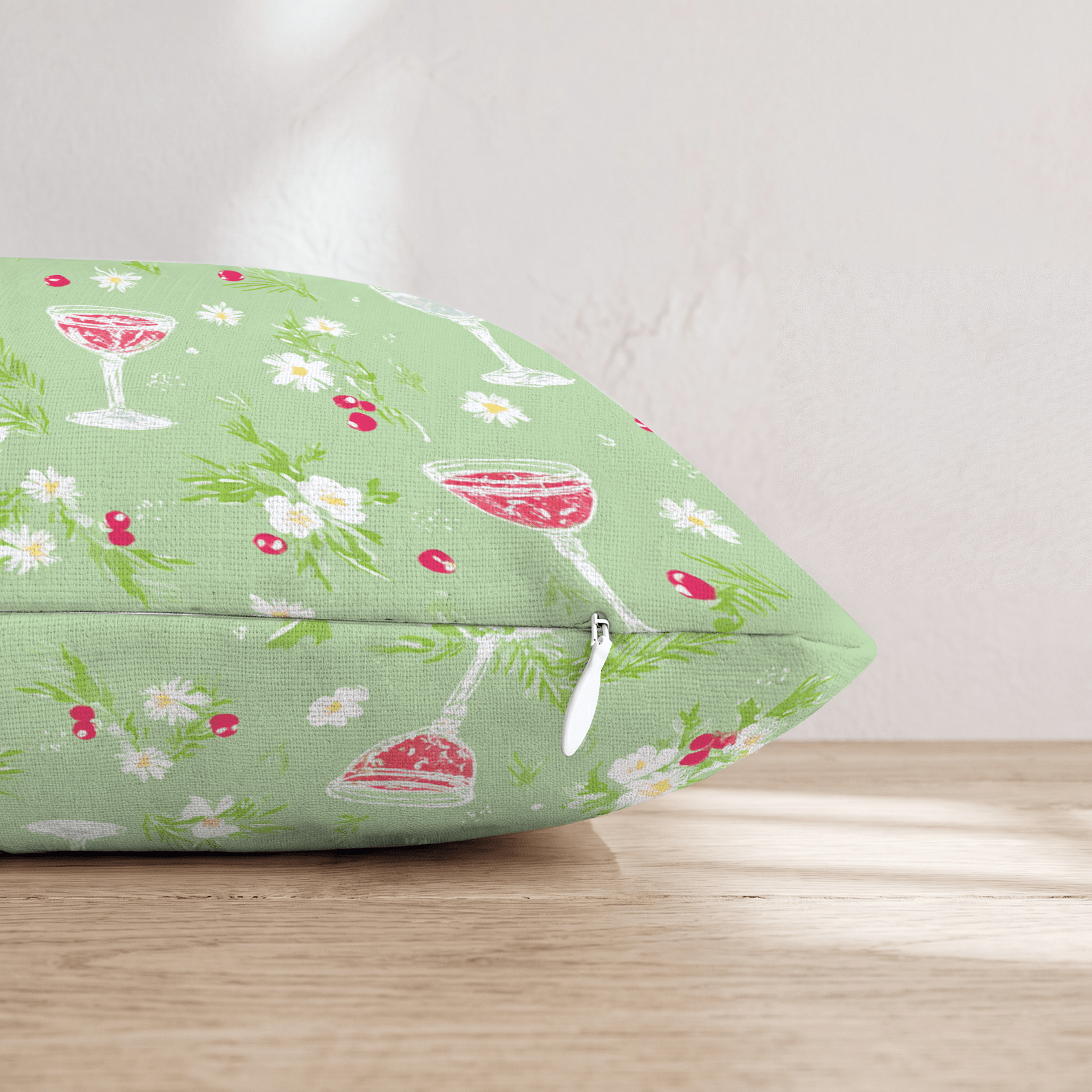 Cranberry Coupe Sage Throw Pillow - Hillcroft Home