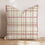 Cranberry Farmhouse Plaid Throw Pillow - Hillcroft Home