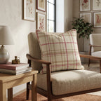 Cranberry Farmhouse Plaid Throw Pillow - Hillcroft Home