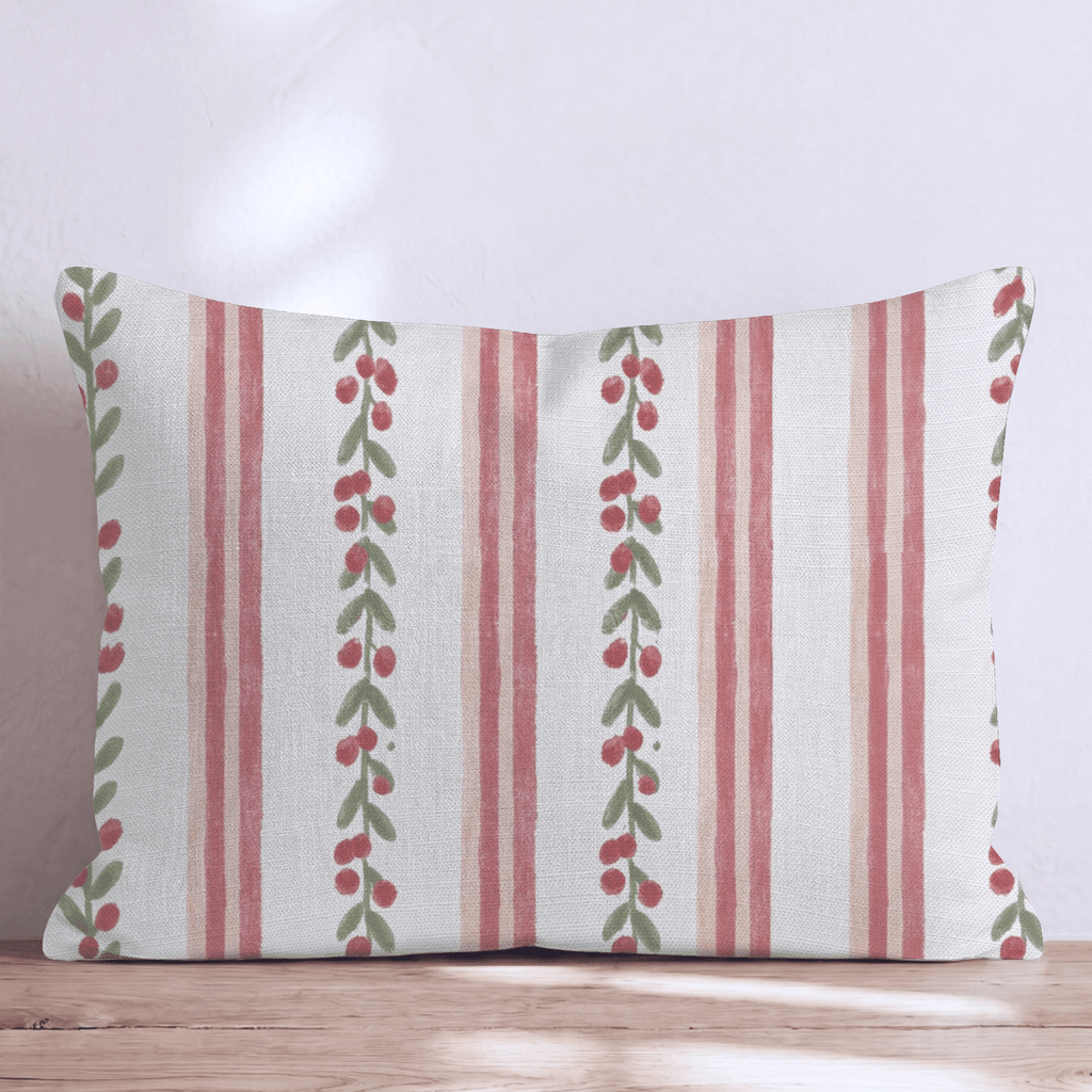 Cranberry Garland Throw Pillow throw pillow - Hillcroft Home