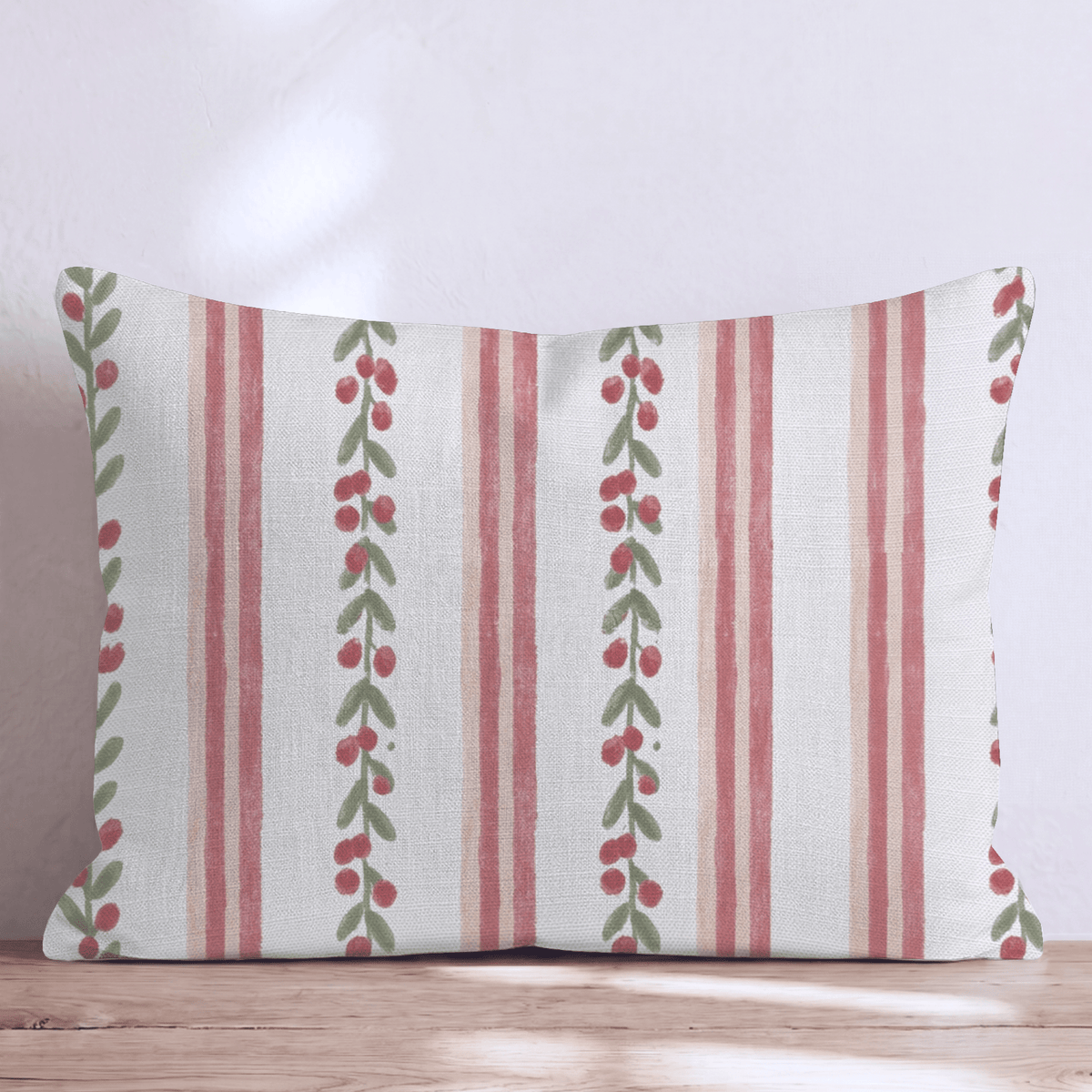 Cranberry Garland Throw Pillow throw pillow - Hillcroft Home