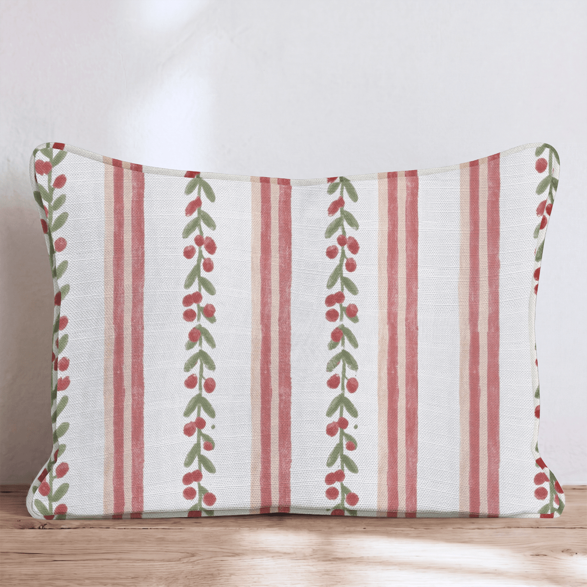 Cranberry Garland Throw Pillow throw pillow - Hillcroft Home