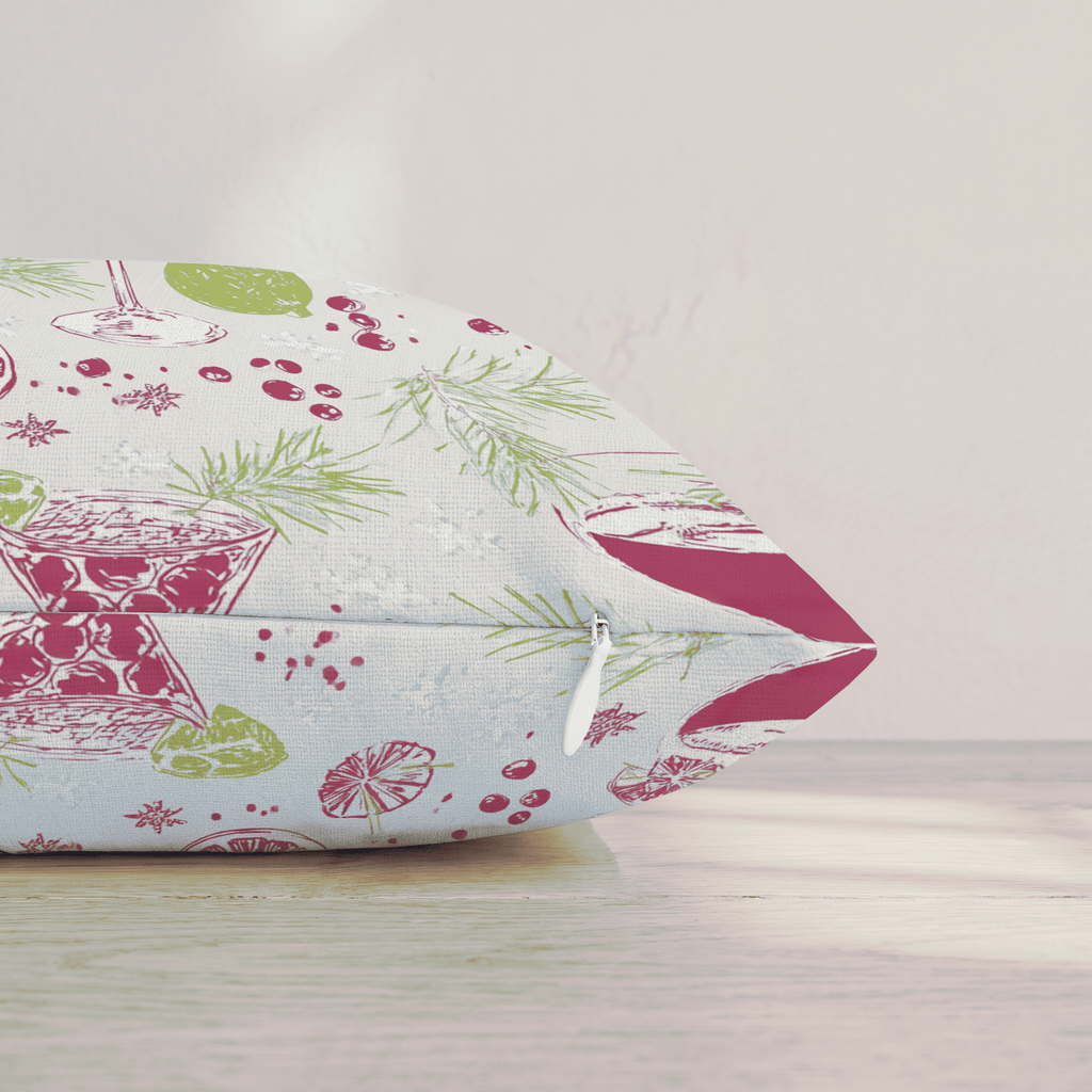 Cranberry Lime Cocktail Throw Pillow throw pillow - Hillcroft Home