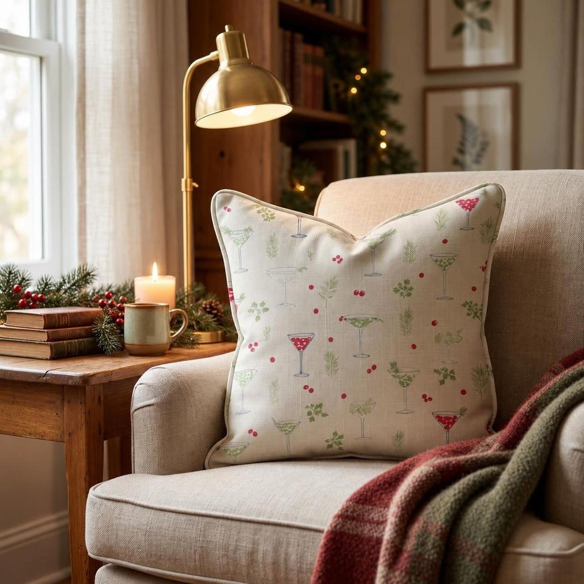 Cranberry Martini Scatter Throw Pillow throw pillow - Hillcroft Home