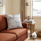Cranberry Sailing Toile Throw Pillow - Hillcroft Home