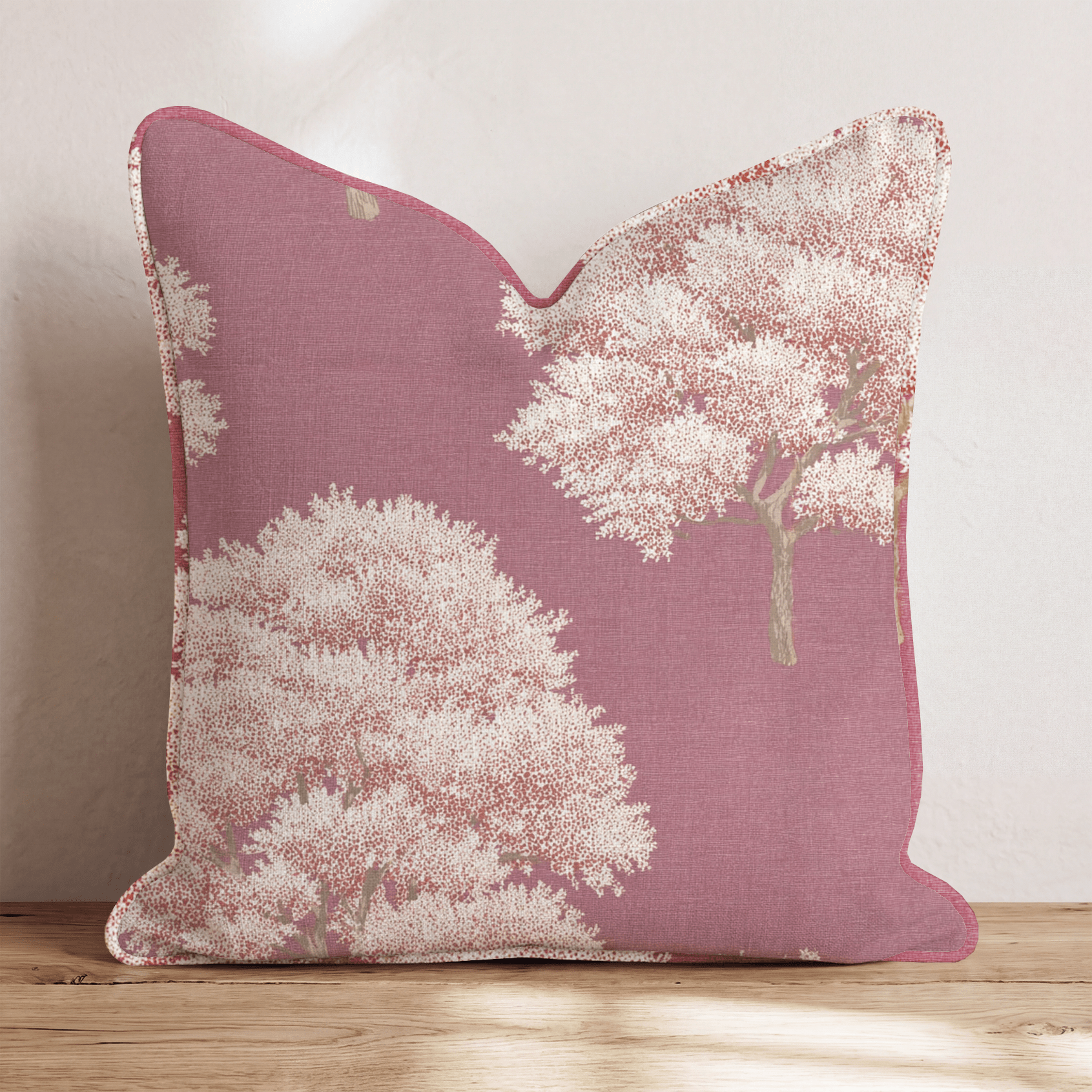 Cranberry Trees Throw Pillow - Hillcroft Home