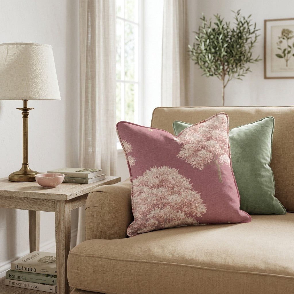 Cranberry Trees Throw Pillow - Hillcroft Home