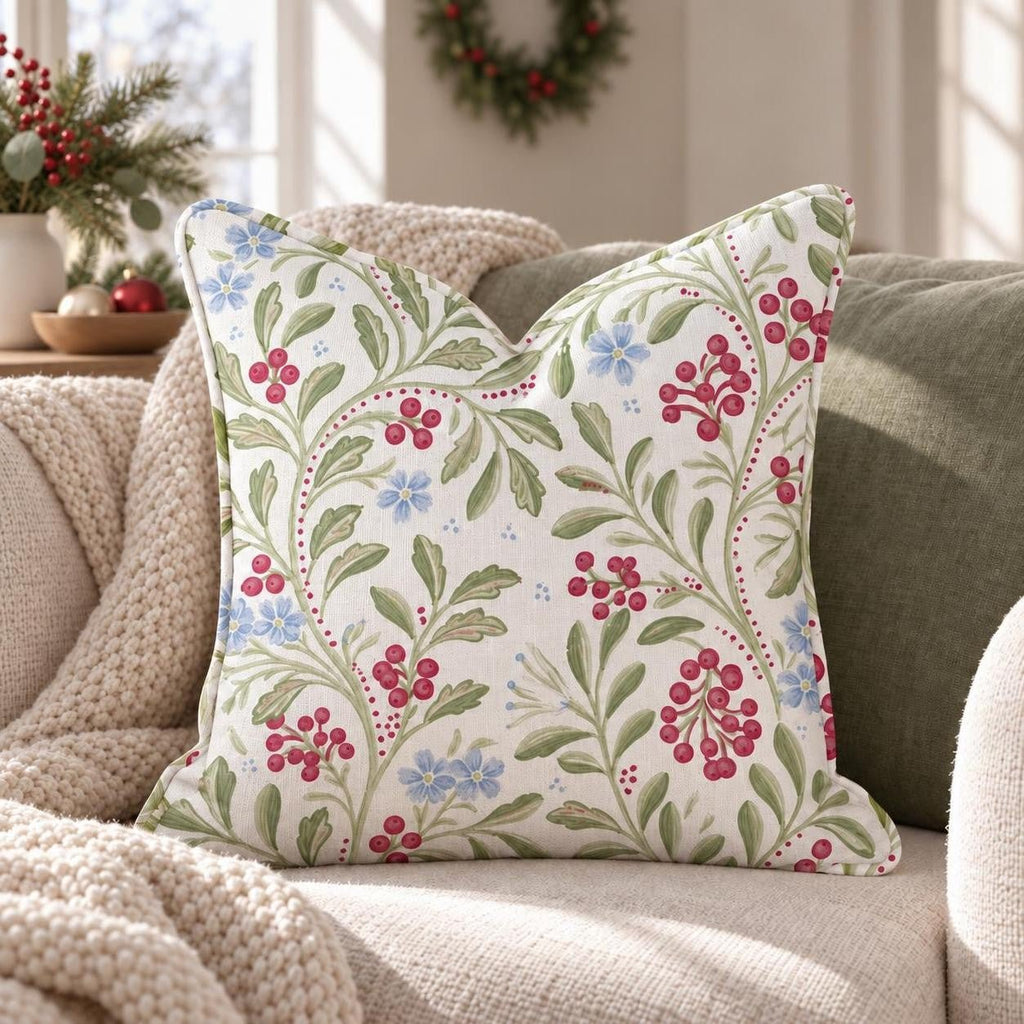Cranberry Vine Throw Pillow throw pillow - Hillcroft Home