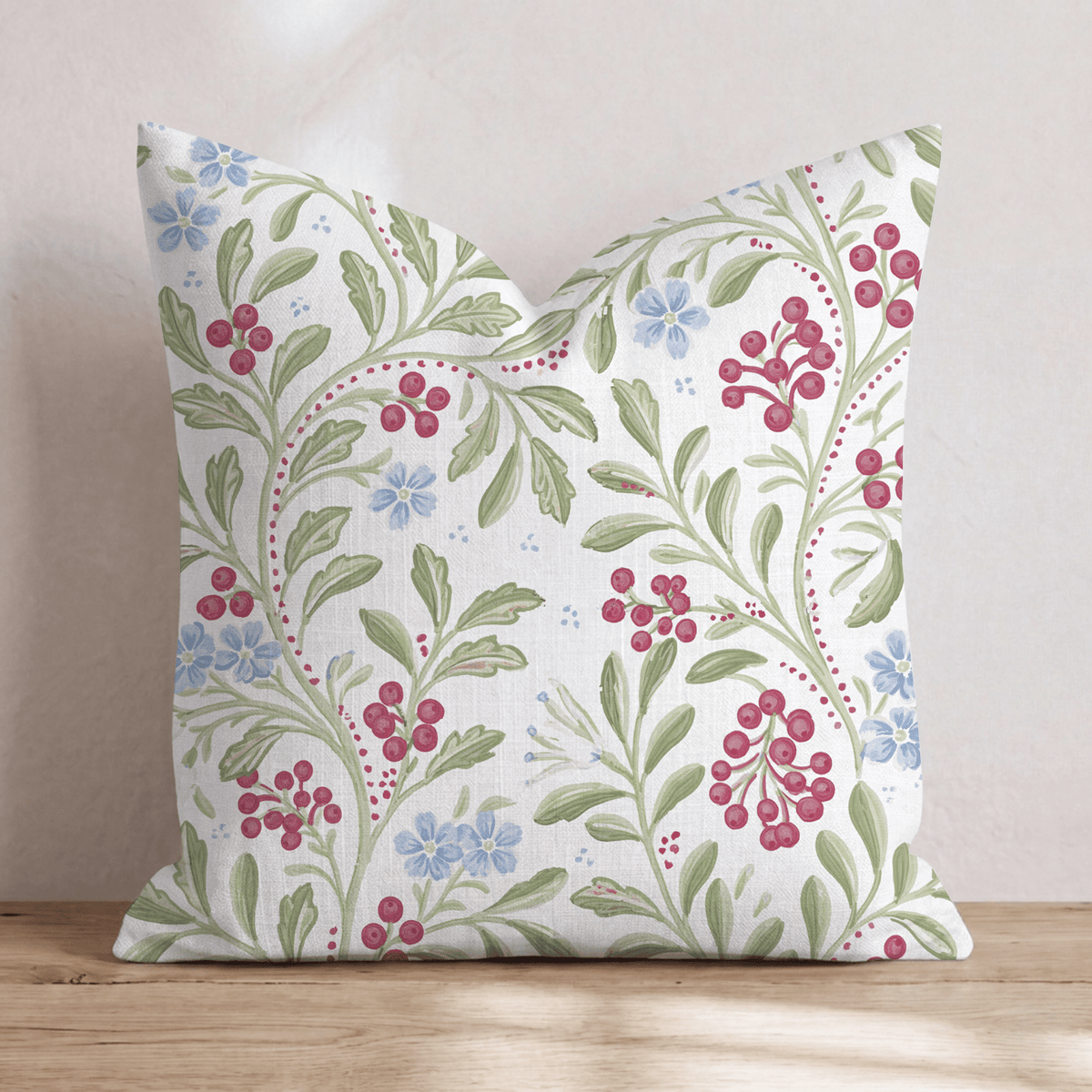 Cranberry Vine Throw Pillow throw pillow - Hillcroft Home