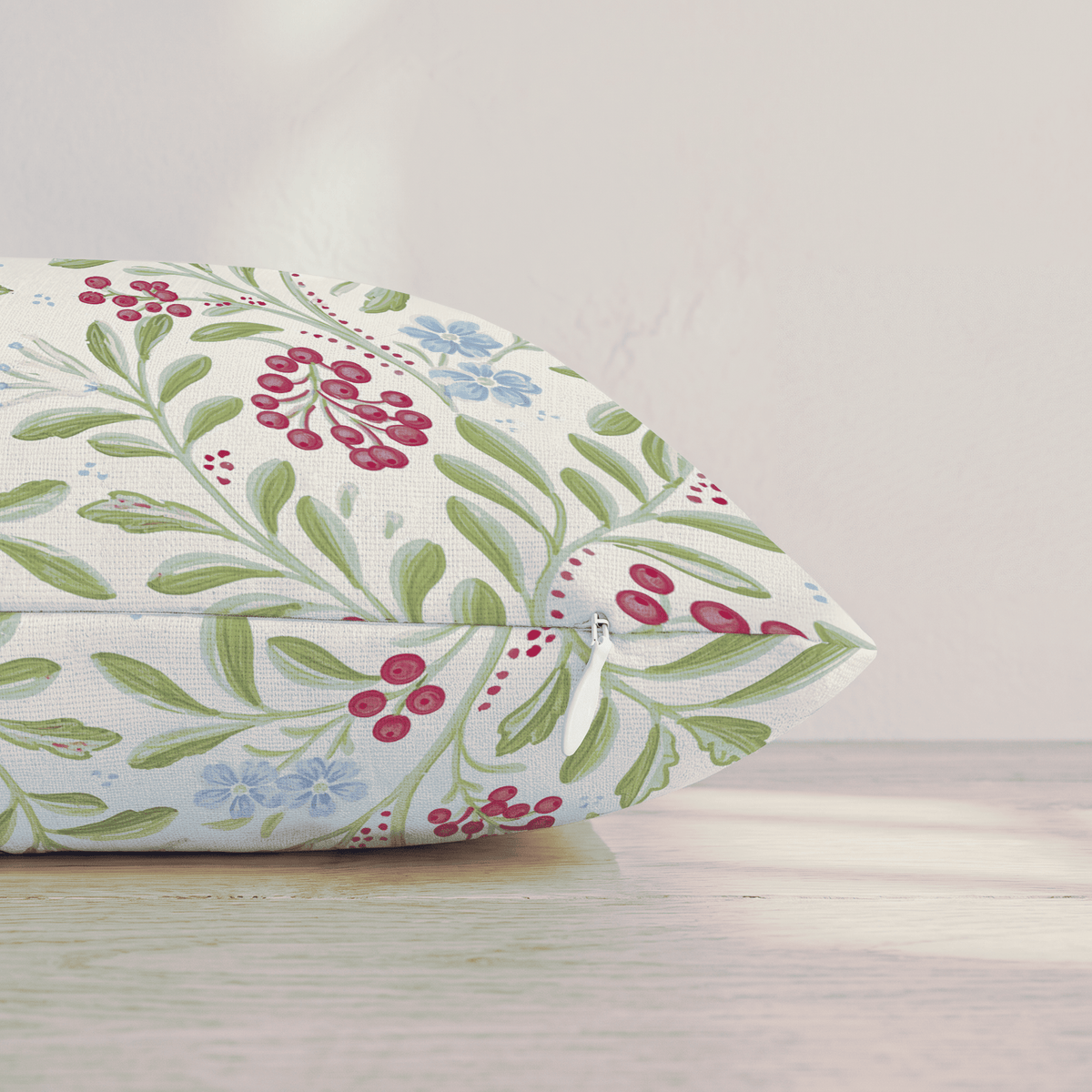 Cranberry Vine Throw Pillow throw pillow - Hillcroft Home