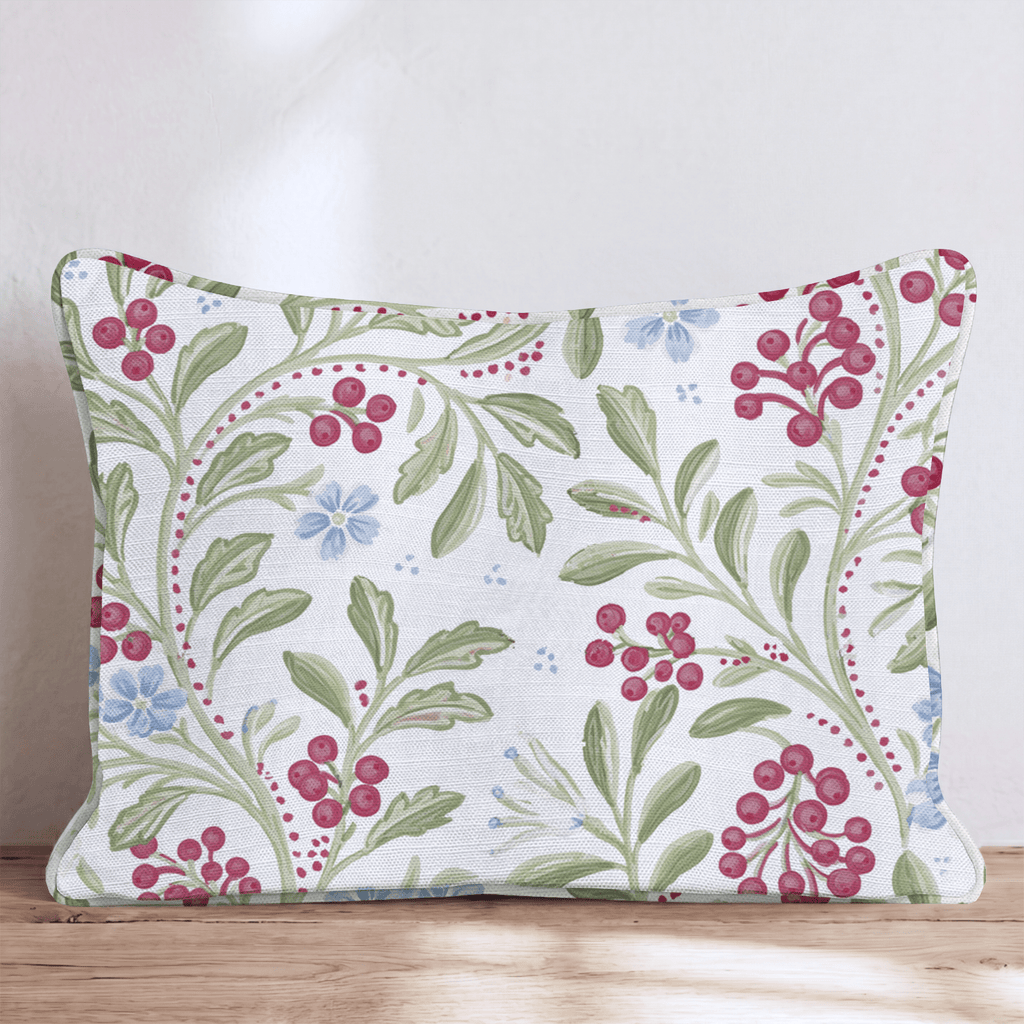 Cranberry Vine Throw Pillow throw pillow - Hillcroft Home