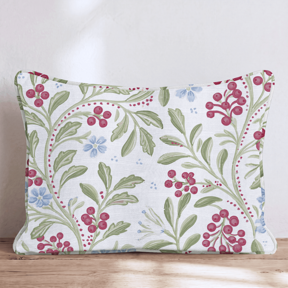 Cranberry Vine Throw Pillow throw pillow - Hillcroft Home