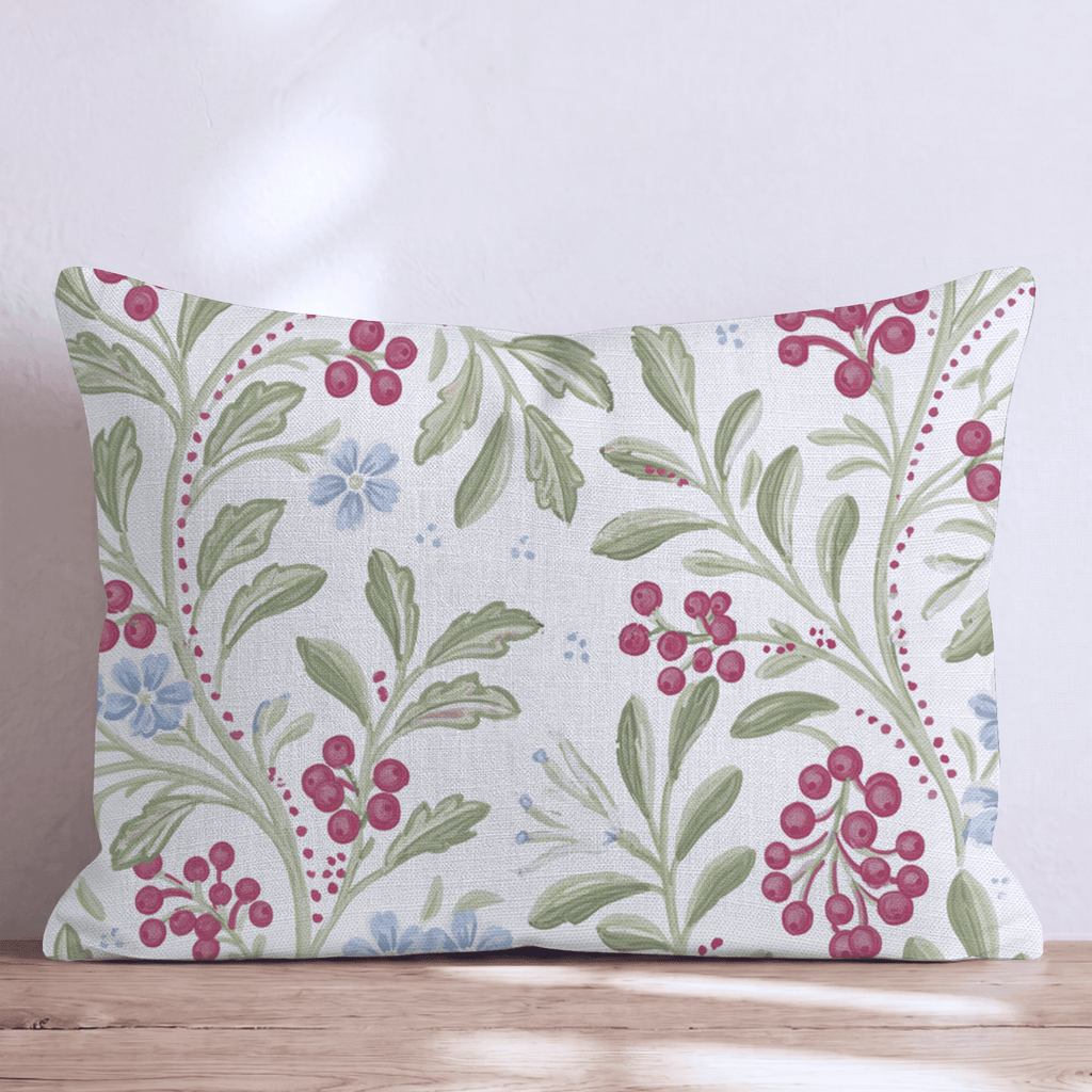 Cranberry Vine Throw Pillow throw pillow - Hillcroft Home