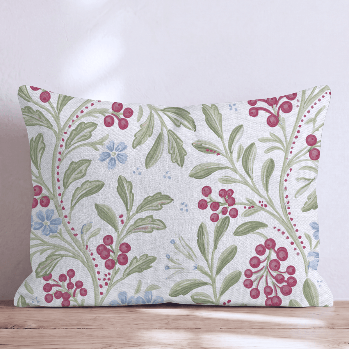 Cranberry Vine Throw Pillow throw pillow - Hillcroft Home