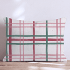 Cranberry Windowpane Throw Pillow throw pillow - Hillcroft Home