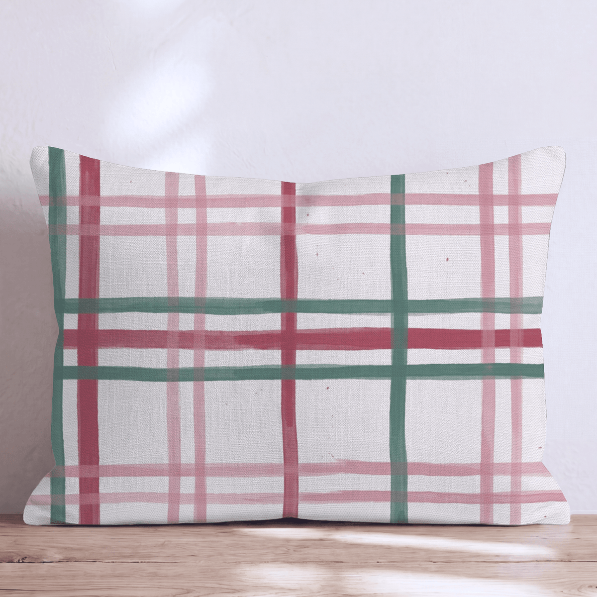 Cranberry Windowpane Throw Pillow throw pillow - Hillcroft Home