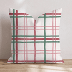 Cranberry Windowpane Throw Pillow throw pillow - Hillcroft Home