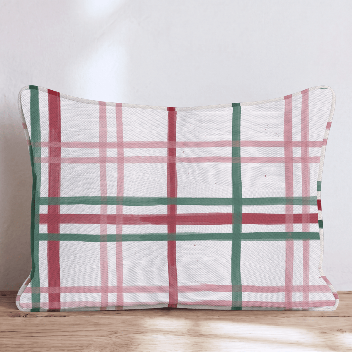 Cranberry Windowpane Throw Pillow throw pillow - Hillcroft Home