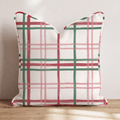 Cranberry Windowpane Throw Pillow throw pillow - Hillcroft Home