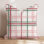 Cranberry Windowpane Throw Pillow throw pillow - Hillcroft Home