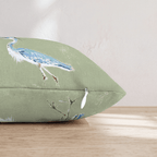 Cranes in Green Throw Pillow - Hillcroft Home