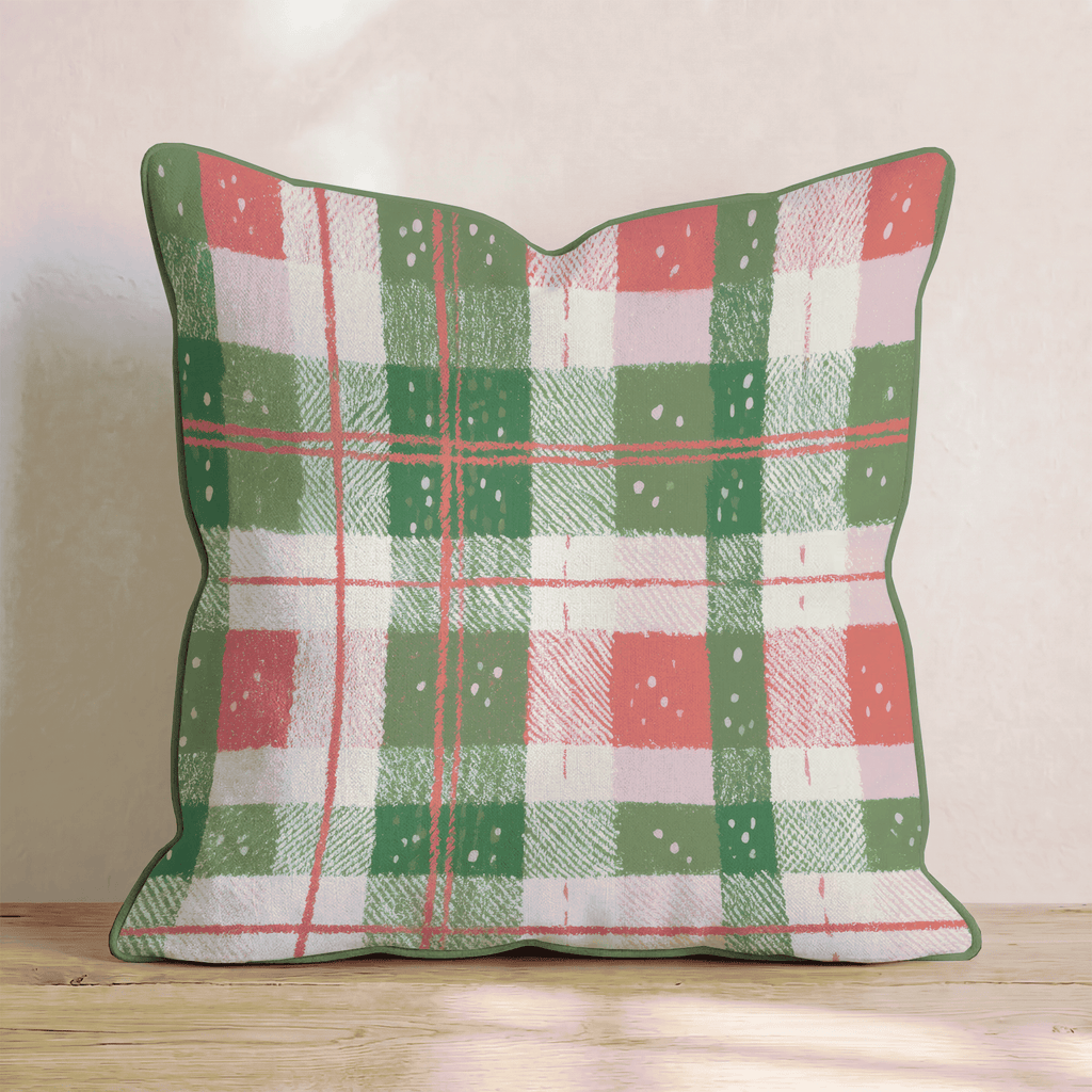 Crayon Textured Plaid Throw Pillow - Hillcroft Home