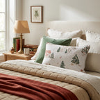 Cream and Silk Noel Throw Pillow - Hillcroft Home