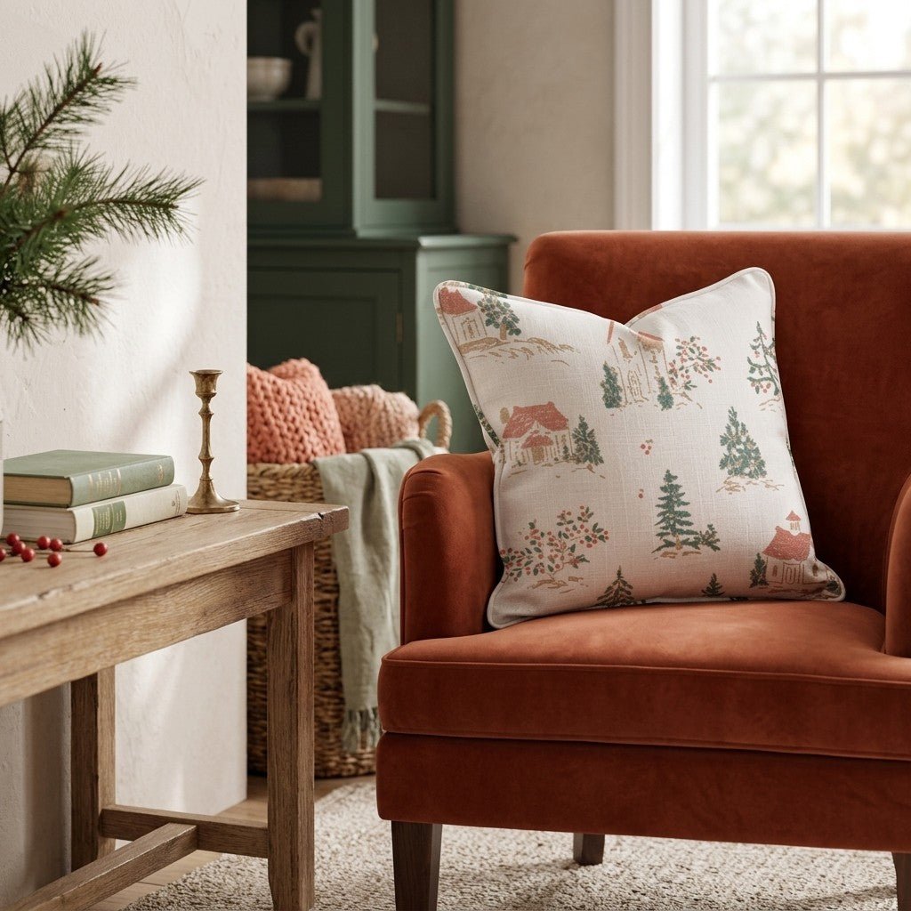 Cream and Silk Noel Throw Pillow - Hillcroft Home