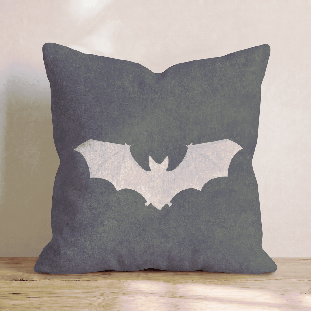 Cream Bat Silhouette Throw Pillow - Hillcroft Home