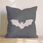 Cream Bat Silhouette Throw Pillow - Hillcroft Home