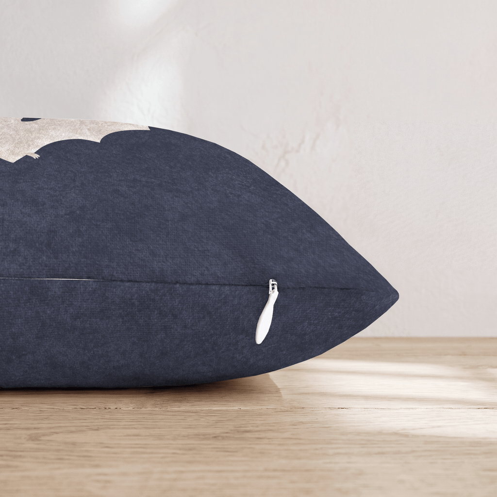 Cream Bat Silhouette Throw Pillow - Hillcroft Home