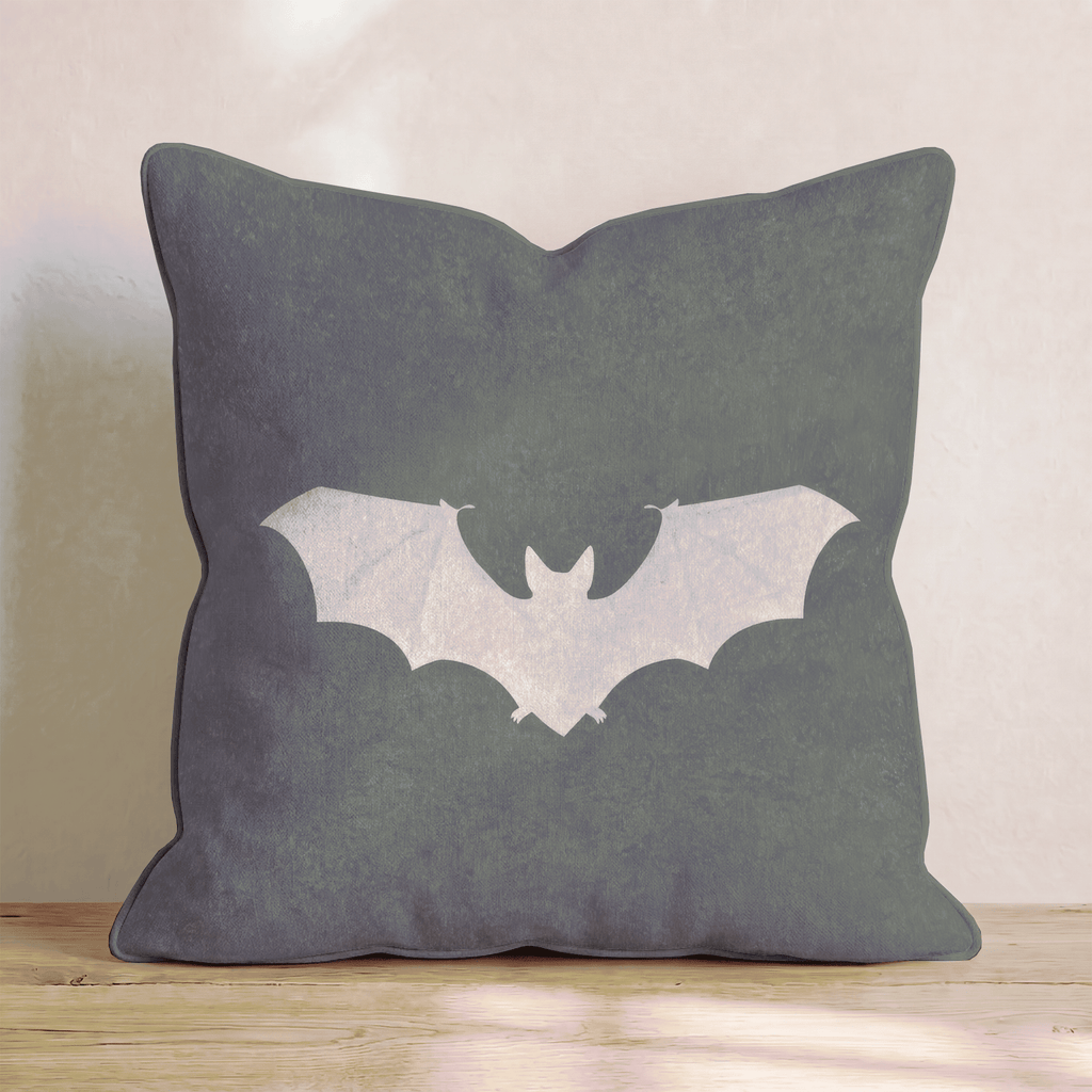 Cream Bat Silhouette Throw Pillow - Hillcroft Home
