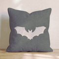 Cream Bat Silhouette Throw Pillow - Hillcroft Home